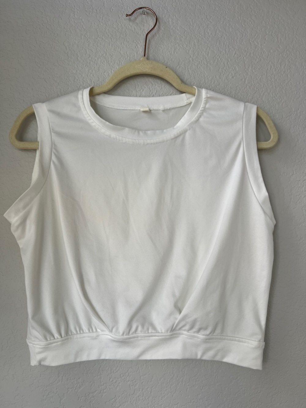 Sleeveless White Crop Tank Top